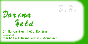 dorina held business card
